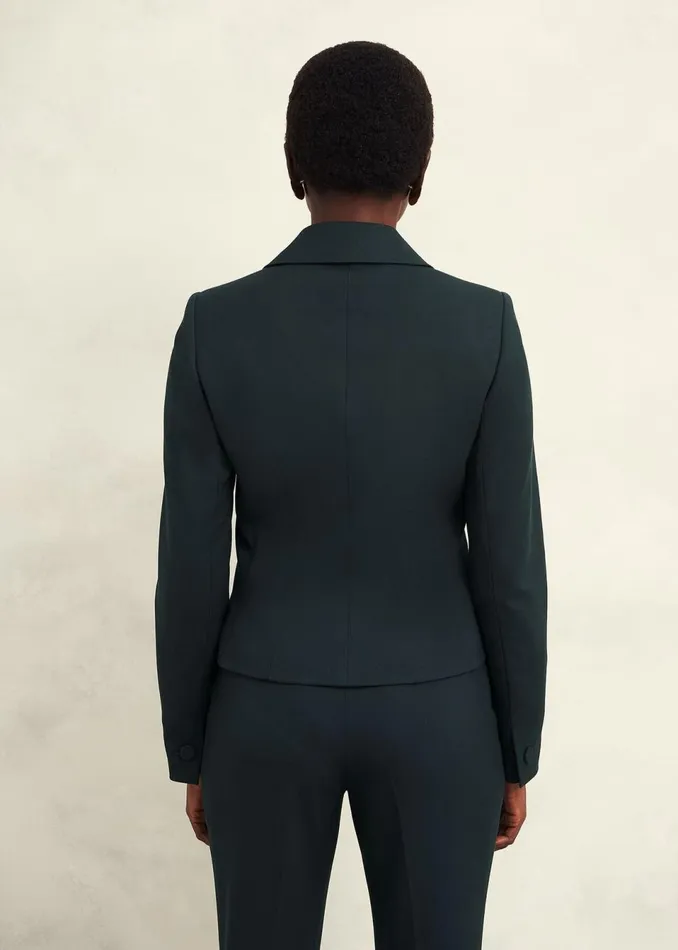 Women Coats and Jackets Hobbs Linda Fitted Jacket Deep Pine Green