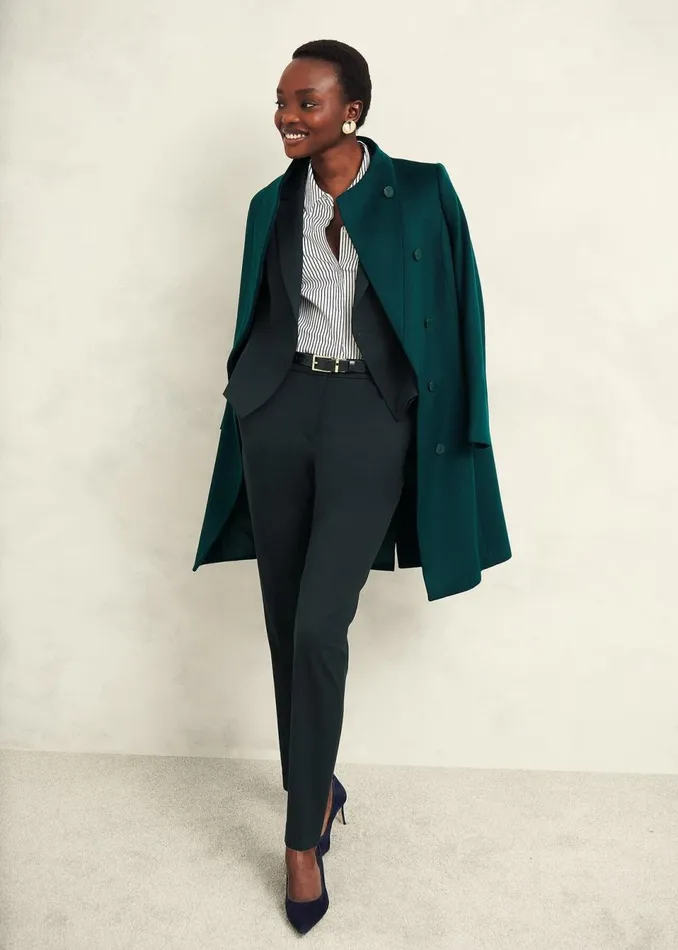 Women Coats and Jackets Hobbs Linda Fitted Jacket Deep Pine Green