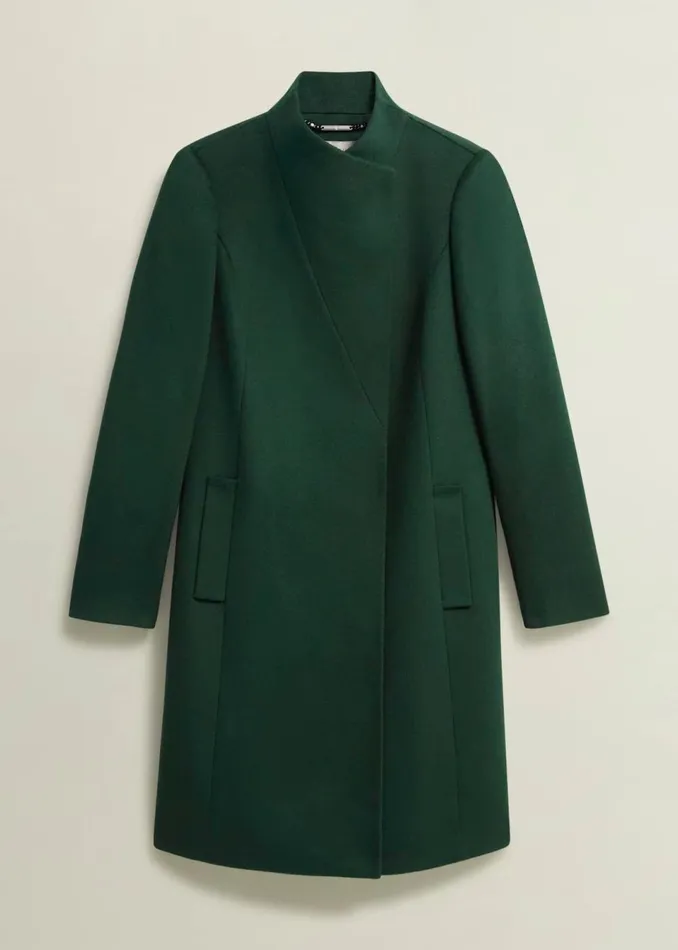 Women Coats and Jackets Hobbs Marissa Wool Coat Bay Green