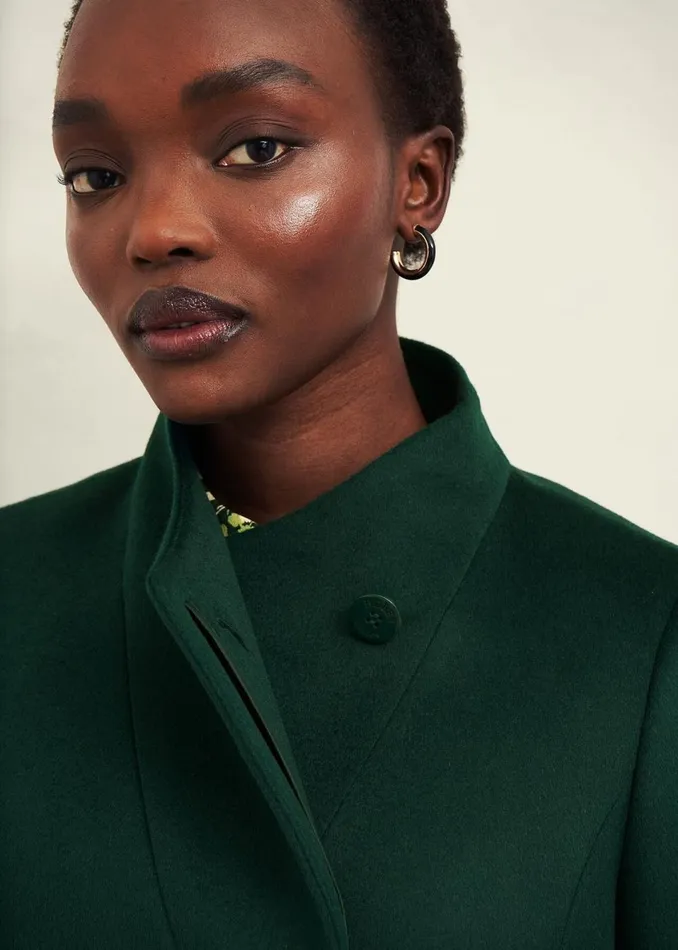 Women Coats and Jackets Hobbs Marissa Wool Coat Bay Green