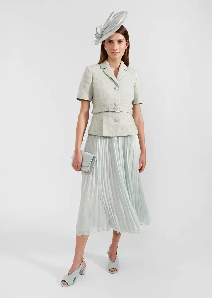Women Coats and Jackets Hobbs Marta Tweed Jacket Sage Green