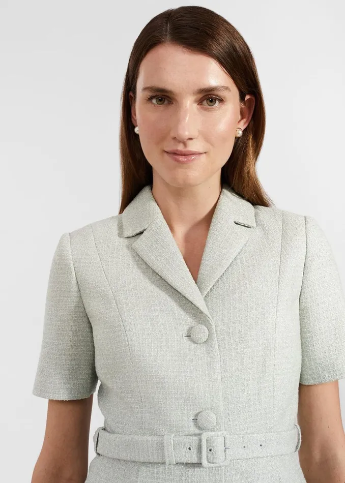 Women Coats and Jackets Hobbs Marta Tweed Jacket Sage Green