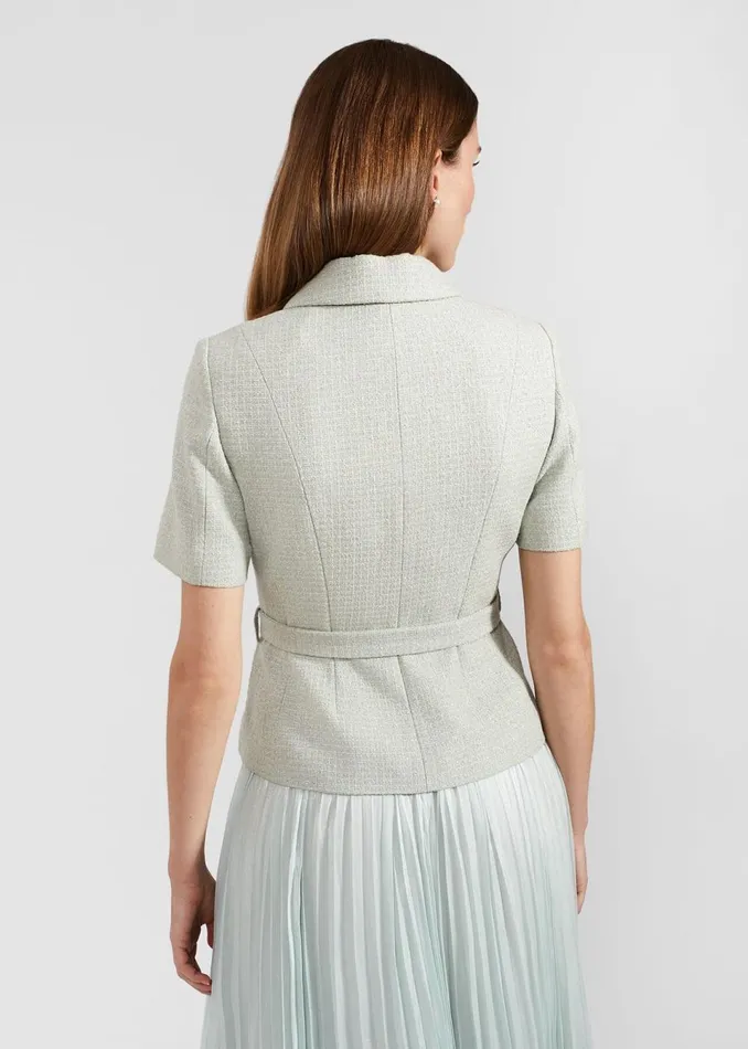 Women Coats and Jackets Hobbs Marta Tweed Jacket Sage Green