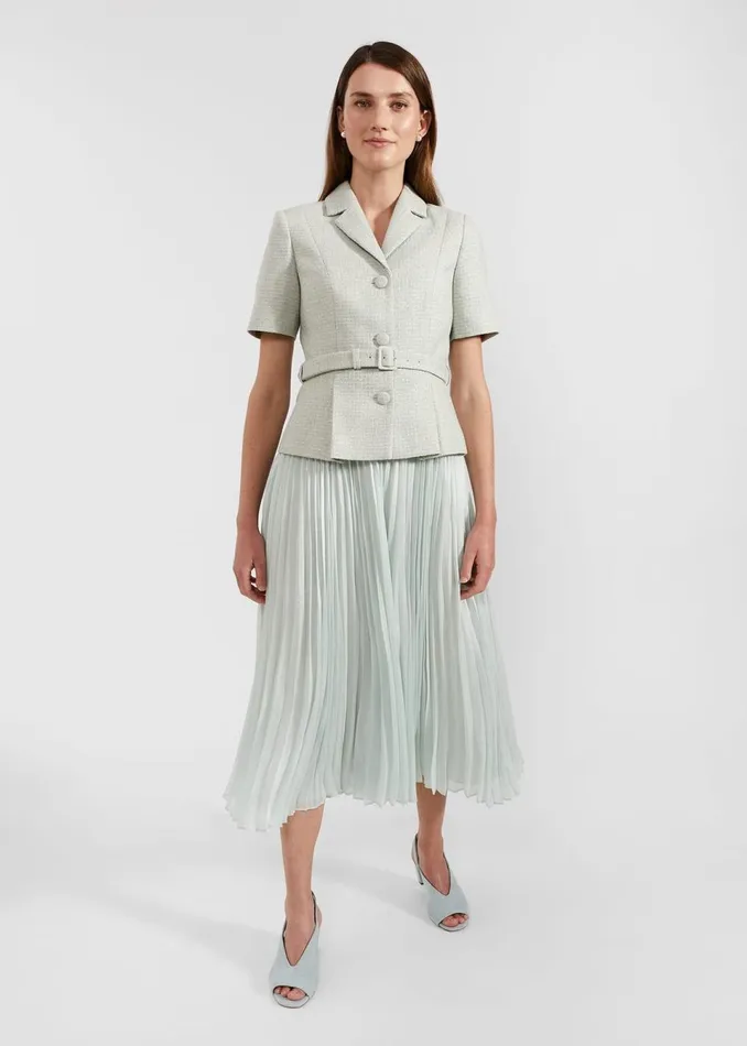 Women Coats and Jackets Hobbs Marta Tweed Jacket Sage Green