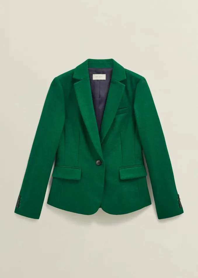 Women Coats and Jackets Hobbs Petite Blake Wool Jacket Agate Green