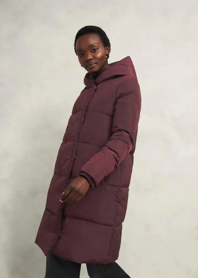 Women Coats and Jackets Hobbs Petite Darla Puffer Wine