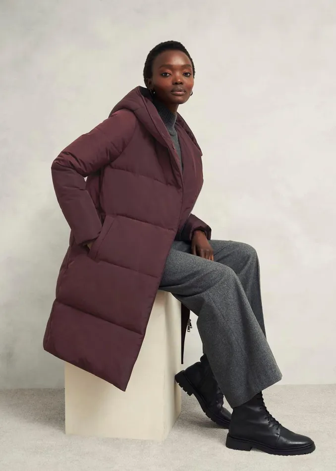 Women Coats and Jackets Hobbs Petite Darla Puffer Wine