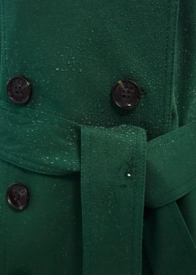 Women Coats and Jackets Hobbs Saskia Shower Resistant Trench Coat Bay Green