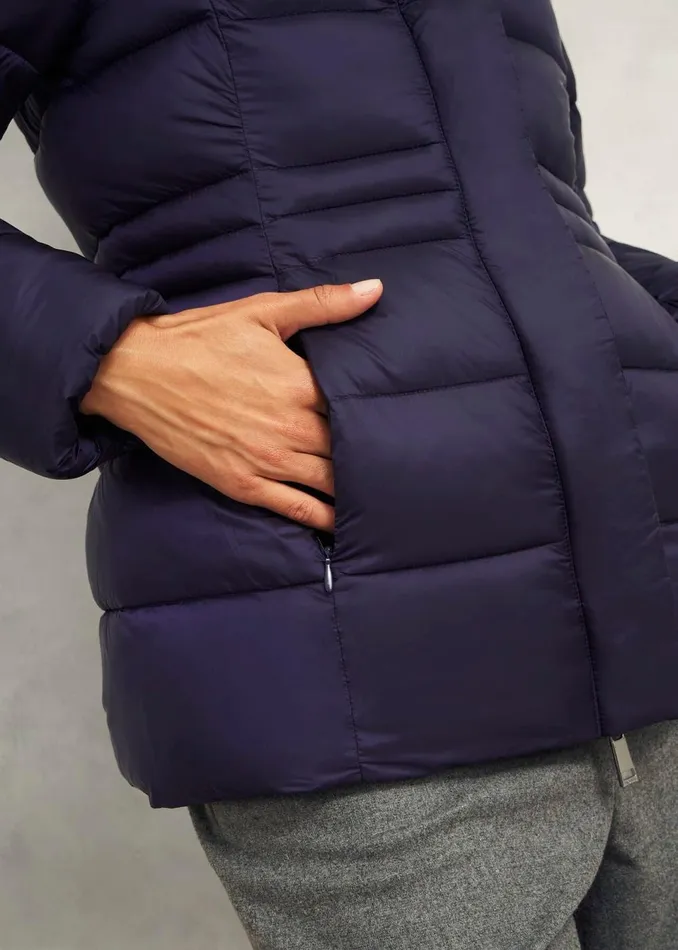 Women Coats and Jackets Hobbs Tonicha Puffer Navy