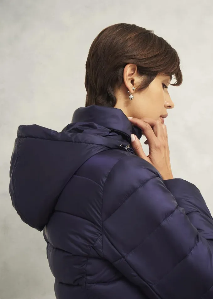 Women Coats and Jackets Hobbs Tonicha Puffer Navy