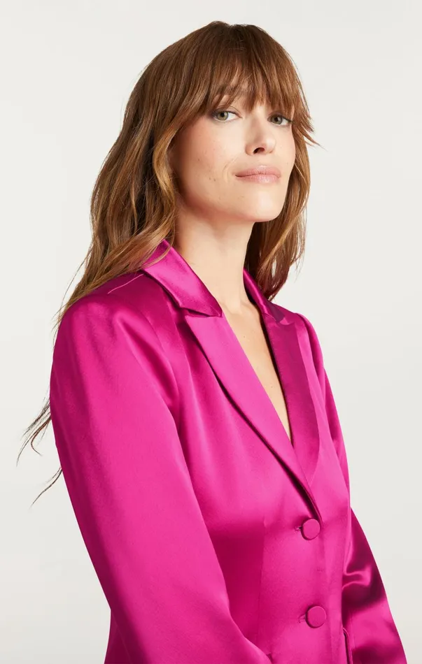 Women Cocktail and Evening Cinq Sept Long Sleeve Feather Joel Dress Plum Radish
