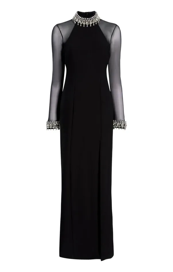 Women Cocktail and Evening Cinq Sept Loretta Gown Blacksilver