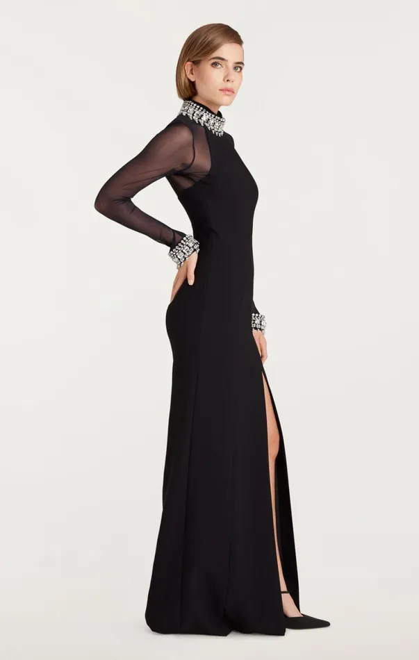 Women Cocktail and Evening Cinq Sept Loretta Gown Blacksilver