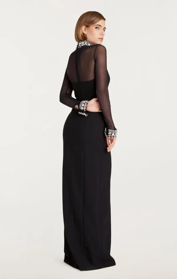Women Cocktail and Evening Cinq Sept Loretta Gown Blacksilver