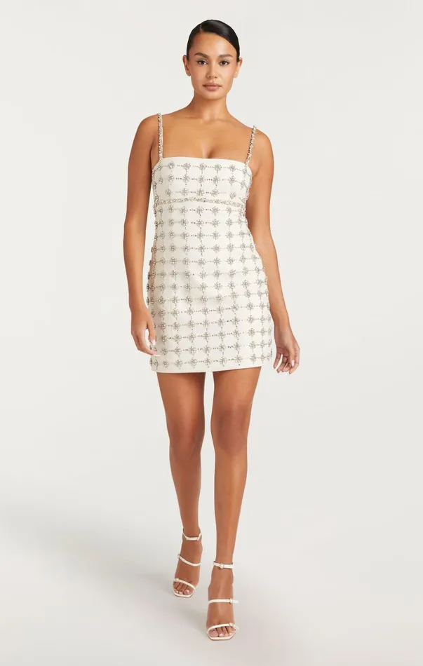 Women Cocktail and Evening Cinq Sept Satine Dress Ivorysilver