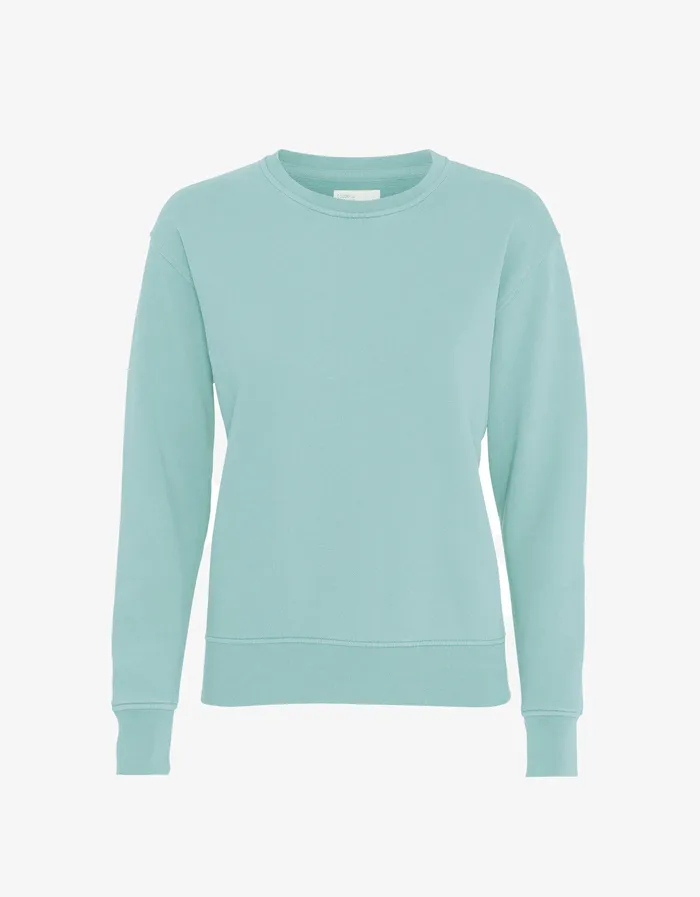 Women Colorfulstandard Women Classic Organic Crew 8211 Teal Blue Crewneck Sweatshirts