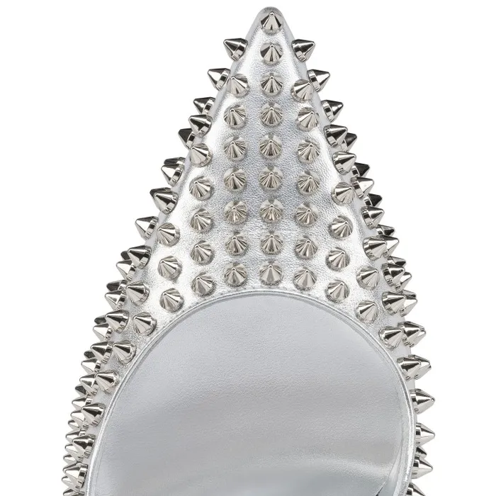 Women Condora Spikes 100 Mm Pumps 8211 Iridescent Nappa Leather And Specchio 8211 Silver Christian Louboutin Pumps