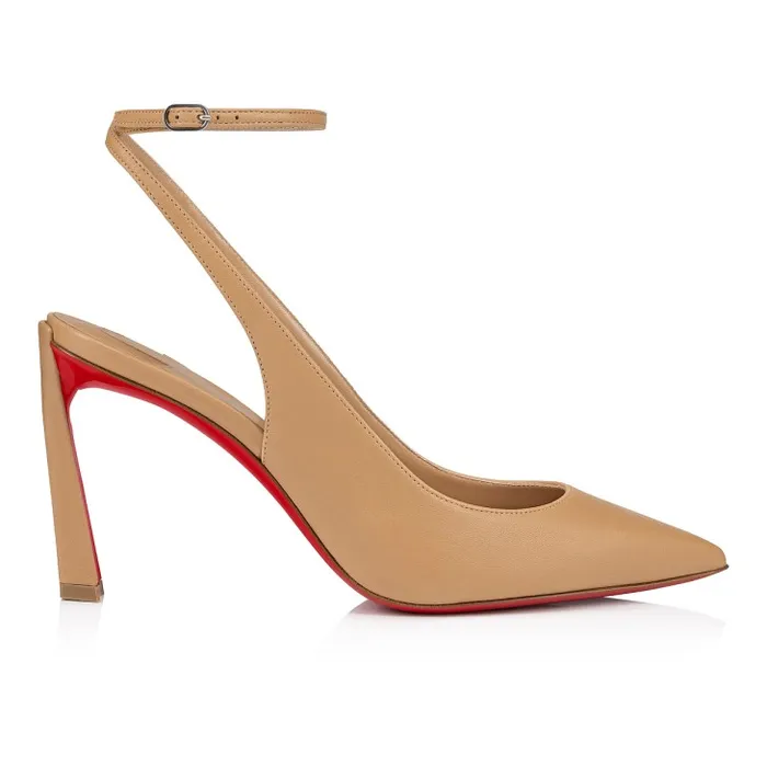 Women Condora Strap 85mm Strappy Pumps 8211 Nappa Leather 8211 Toffee Christian Louboutin Pumps