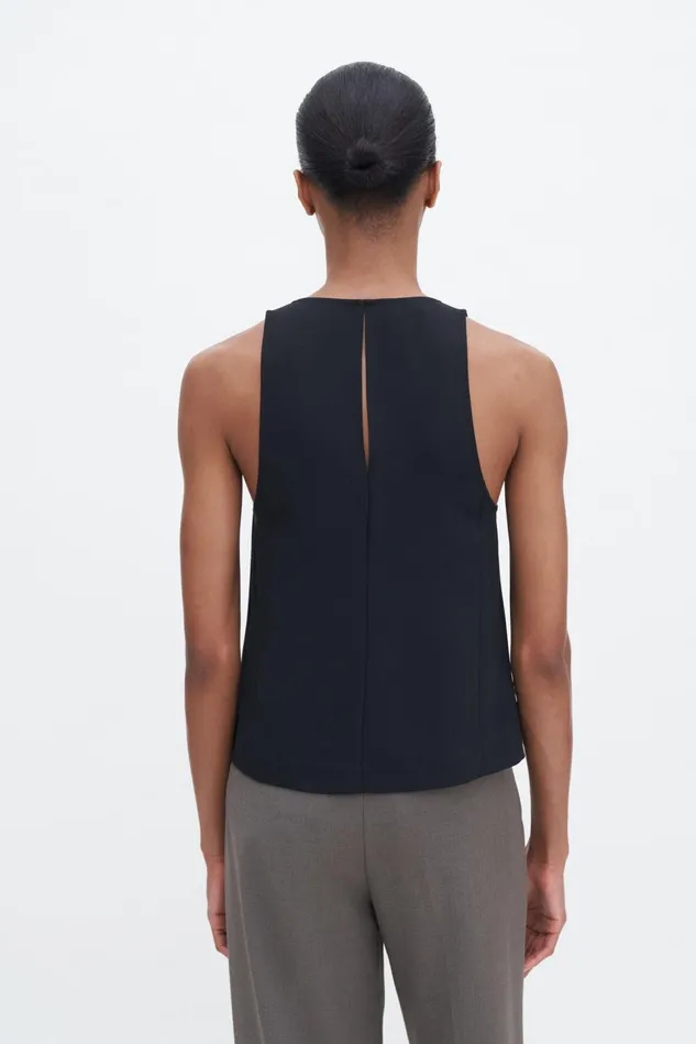 Women Contrast VNeck Tank Black Filippa K Shirts and Blouses