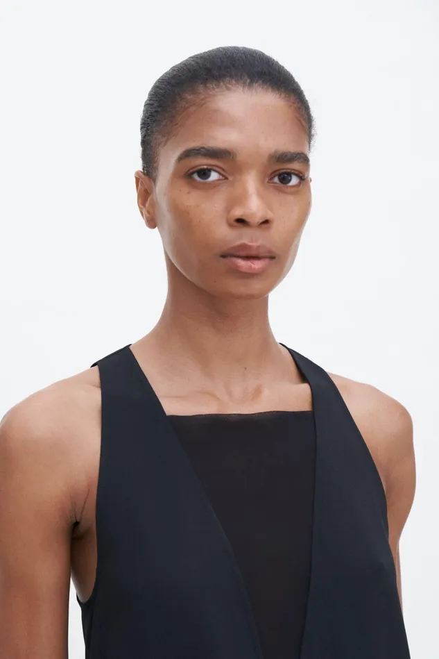 Women Contrast VNeck Tank Black Filippa K Shirts and Blouses