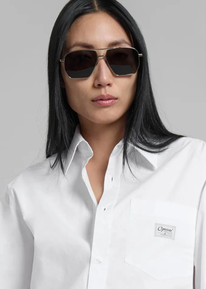 Women Coperni Body Poplin Shirt 8211 White The Frankie Shop Tops