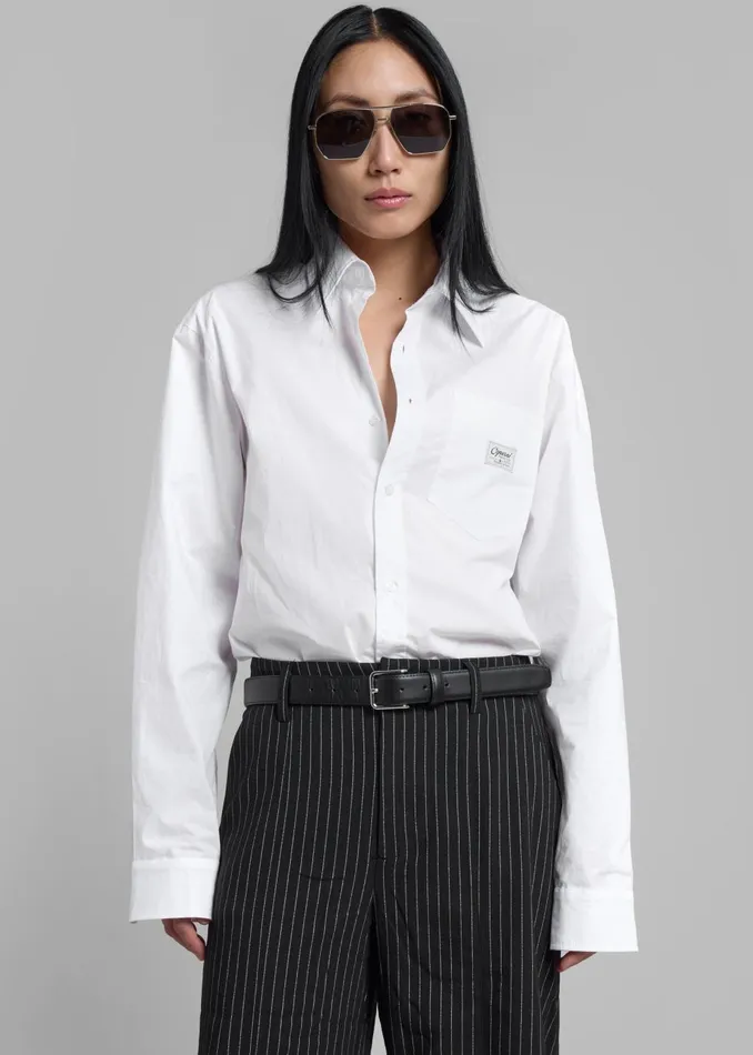 Women Coperni Body Poplin Shirt 8211 White The Frankie Shop Tops