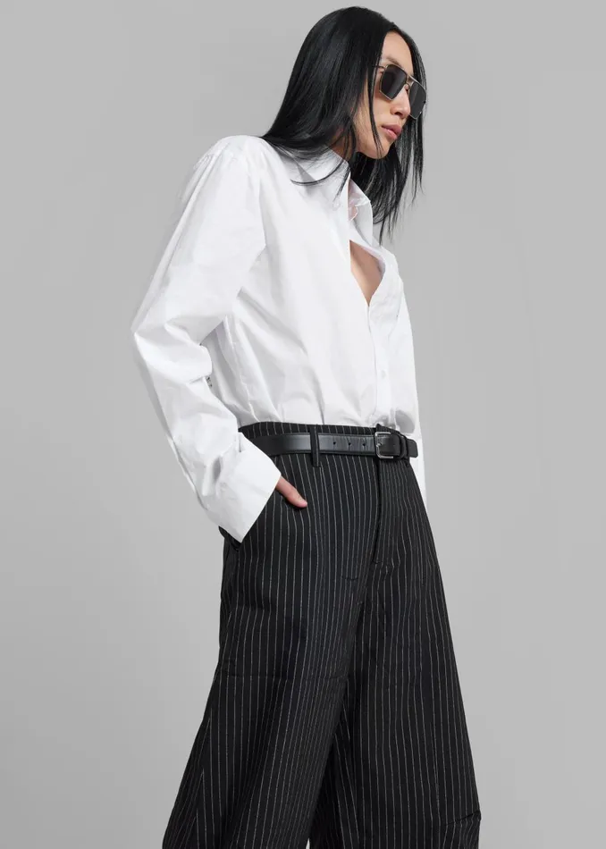 Women Coperni Body Poplin Shirt 8211 White The Frankie Shop Tops