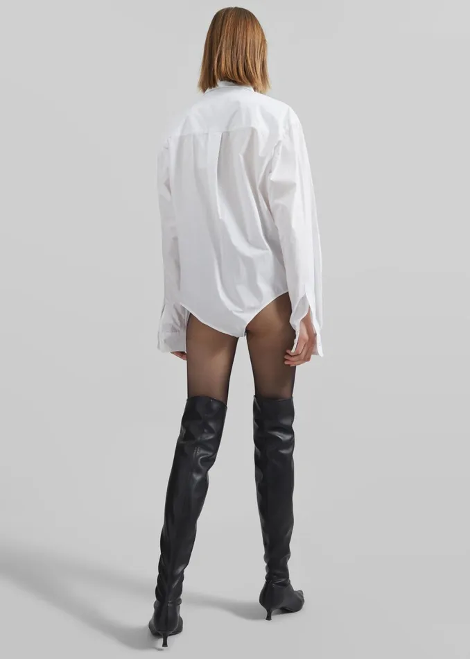 Women Coperni Body Poplin Shirt 8211 White The Frankie Shop Tops