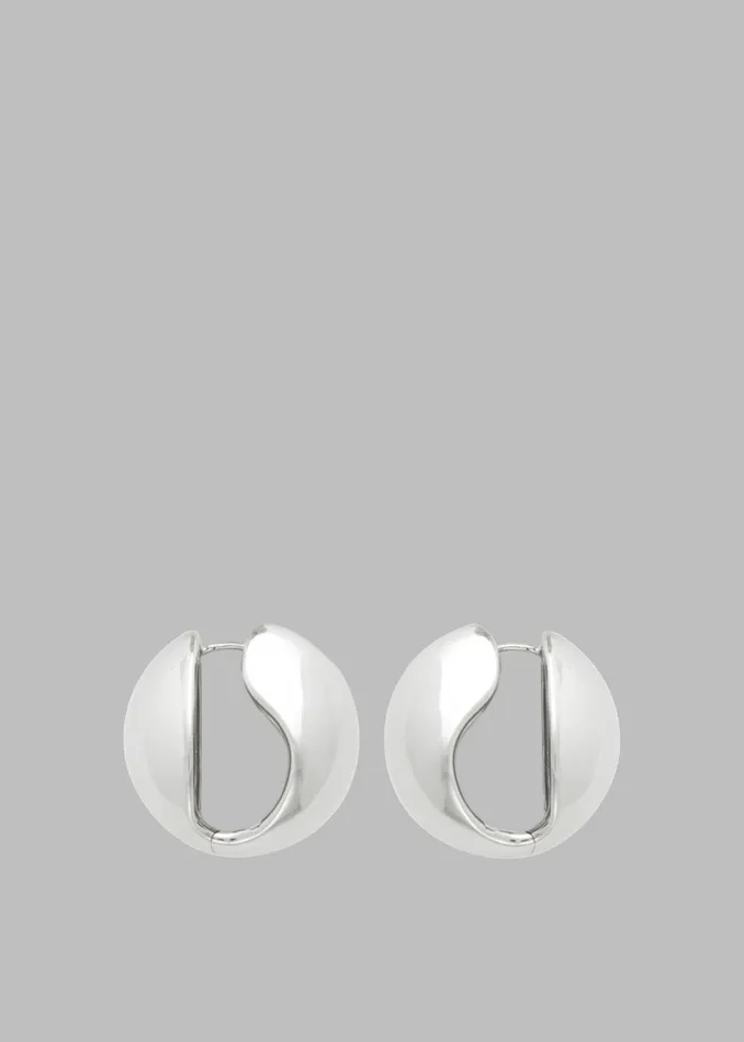 Women Coperni Creole Logo Earrings 8211 Silver The Frankie Shop