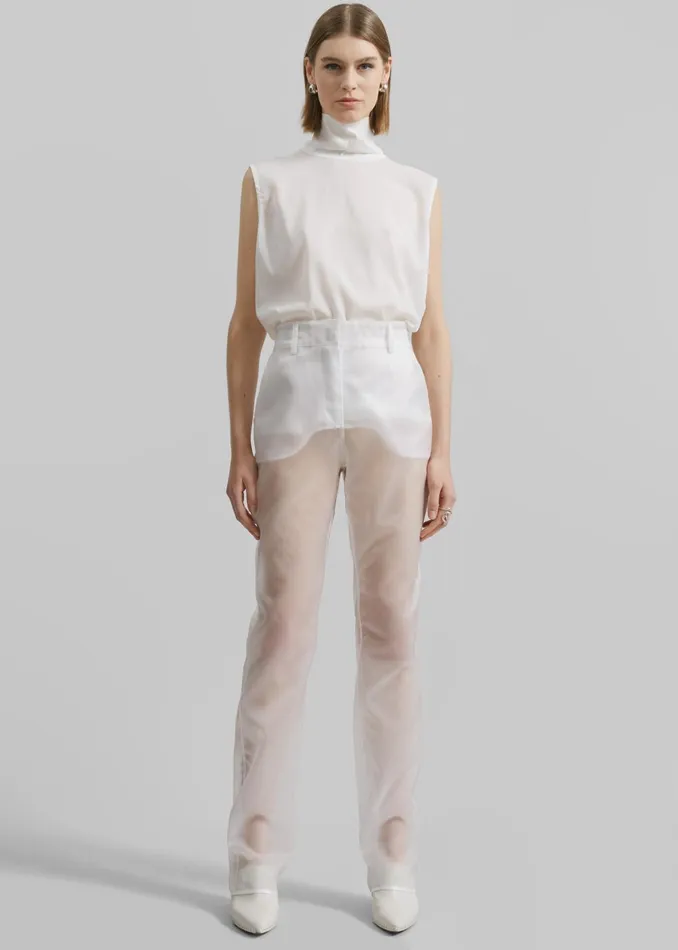 Women Coperni Organza Pants 8211 Clear The Frankie Shop Bottoms