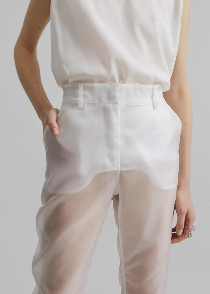 Women Coperni Organza Pants 8211 Clear The Frankie Shop Bottoms