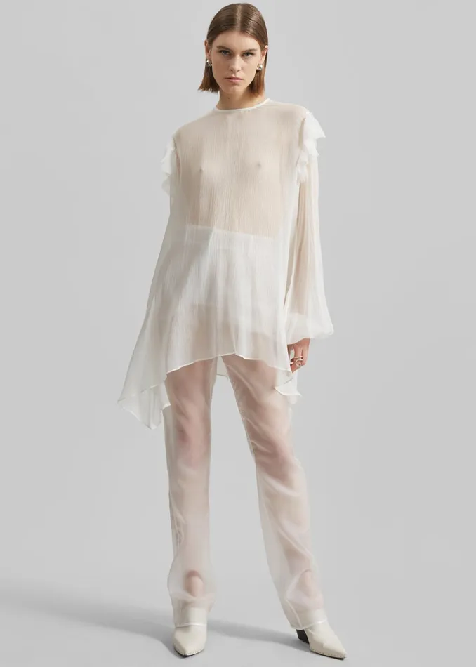 Women Coperni Organza Pants 8211 Clear The Frankie Shop Bottoms