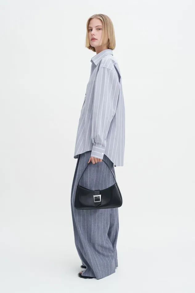 Women Cotton Chambray Shirt Chambray Stripe Filippa K Shirts and Blouses