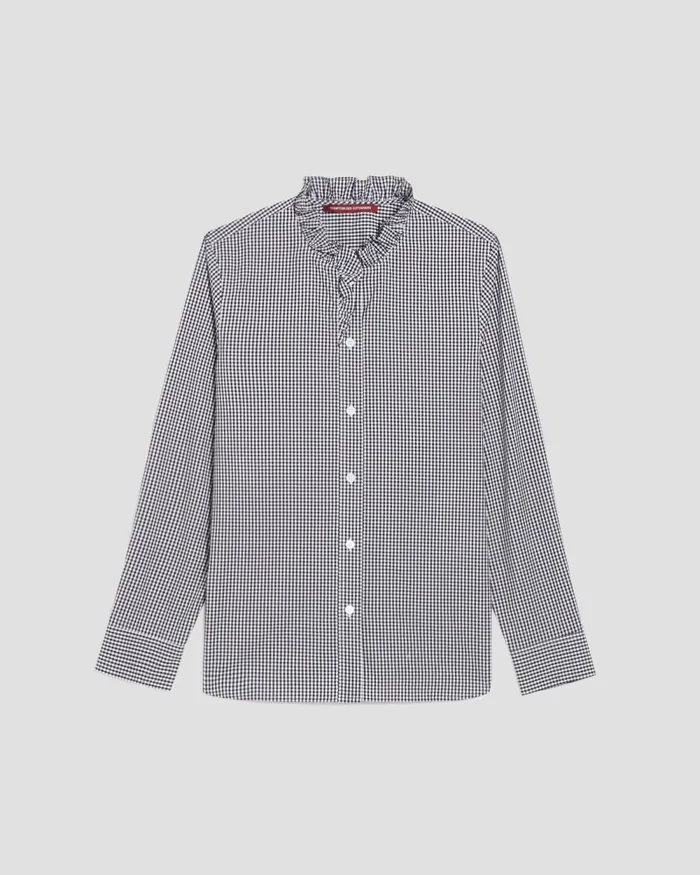 Women Cotton Shirt Gingham Checks Comptoir Des Cotonniers Blouses and Shirts and Tops