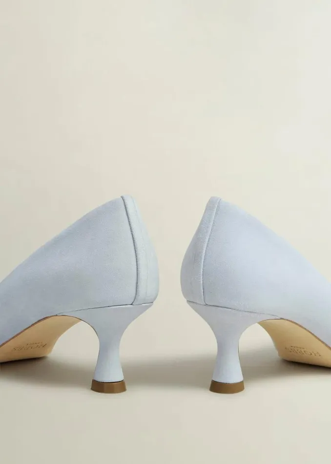 Women Court Shoes Hobbs Esther Suede Court Shoes Pale Blue