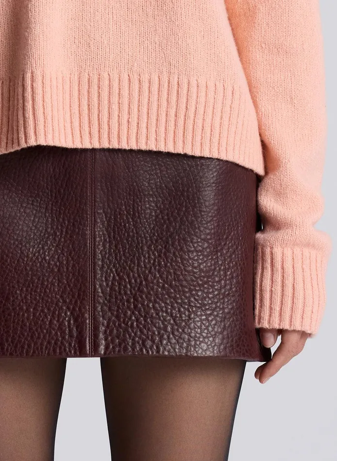 Women Cowan Leather Mini Skirt Umber ALC Bottoms