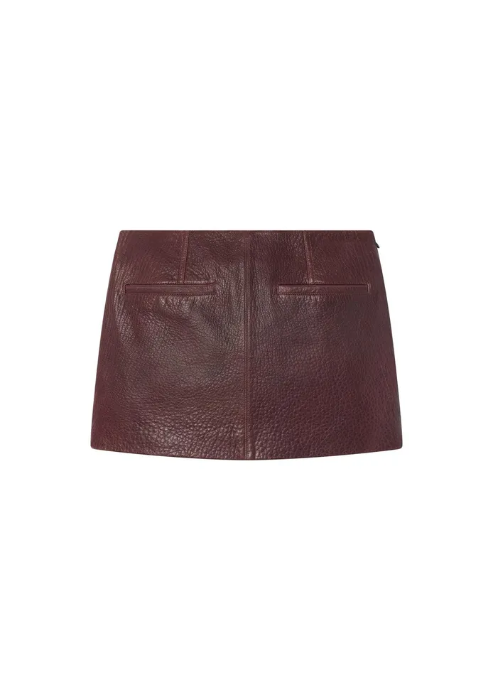 Women Cowan Leather Mini Skirt Umber ALC Bottoms