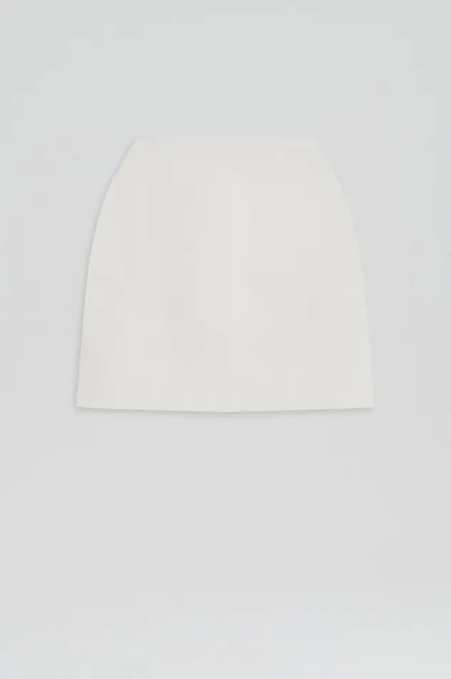 Women CREPE KNIT MINI SKIRT CREME Skirts Scanlan Theodore Women CREPE KNIT MINI SKIRT CREME Skirts Scanlan Theodore