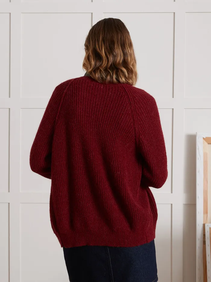 Women Cyrillus Clothing Brioche Stitch Cardigan Rhubarbe
