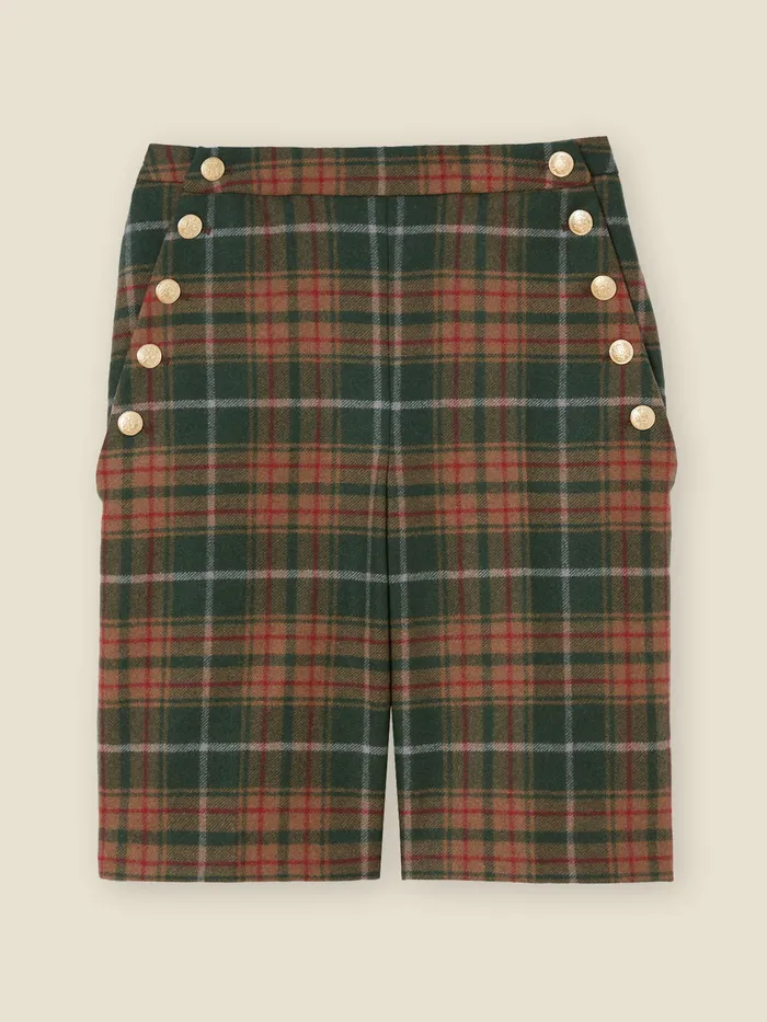 Women Cyrillus Clothing Jean Bermuda Shorts 8211 Christmas In Constance039s Wonderland Carreaux Vert