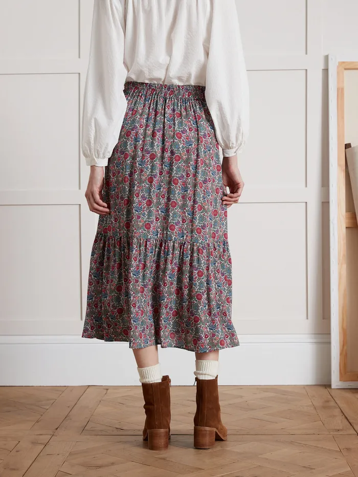 Women Cyrillus Clothing MidLength Tapestry Motif Skirt Made With Liberty Fabric 8211 The Limited Collection Lib Tapestry