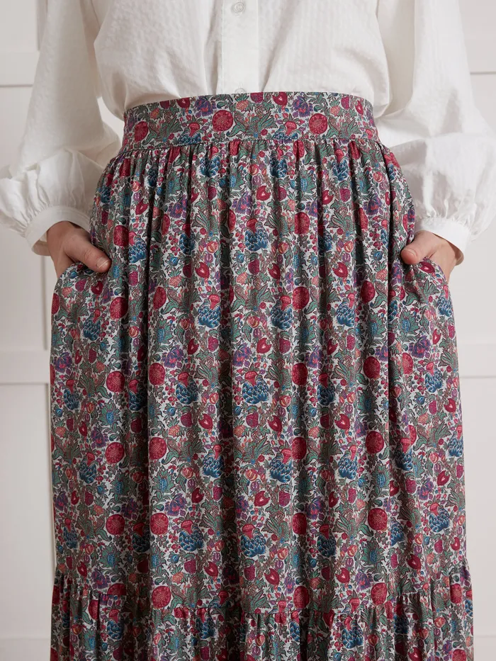Women Cyrillus Clothing MidLength Tapestry Motif Skirt Made With Liberty Fabric 8211 The Limited Collection Lib Tapestry