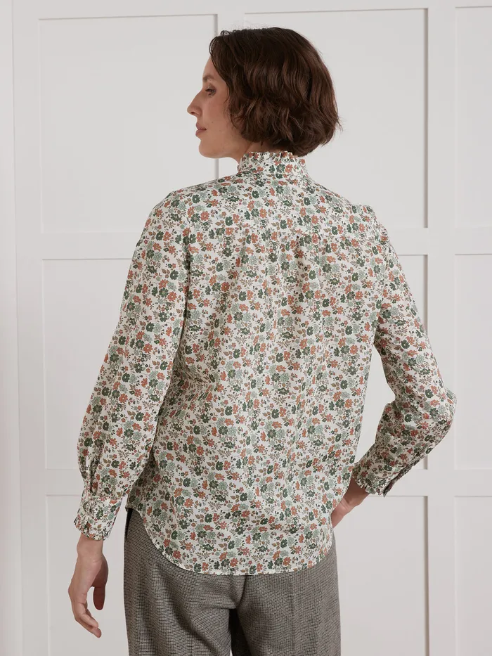 Women Cyrillus Clothing Shirt With Ruffled Collar Made With Liberty Fabric 8211 The Limited Collection Lib Capel Floret