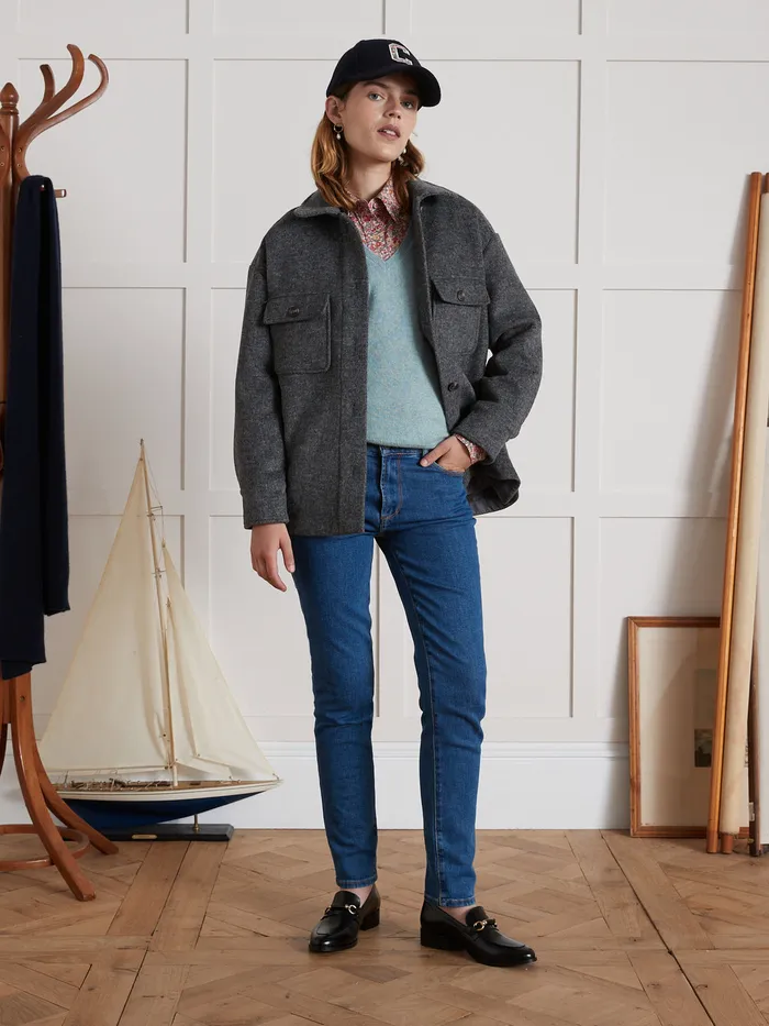 Women Cyrillus Clothing SlimLeg Mathilde Jeans In Organic Cotton And EcoFriendly Wash Denim Stone
