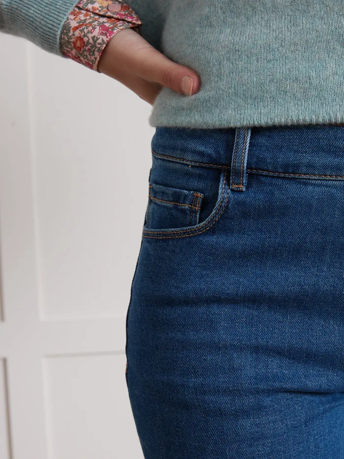 Women Cyrillus Clothing SlimLeg Mathilde Jeans In Organic Cotton And EcoFriendly Wash Denim Stone