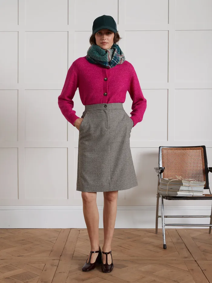 Women Cyrillus Clothing Wool An Alpaca Cardigan Rose
