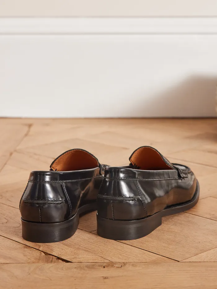 Women Cyrillus Shoes Patent Leather Loafers Noir