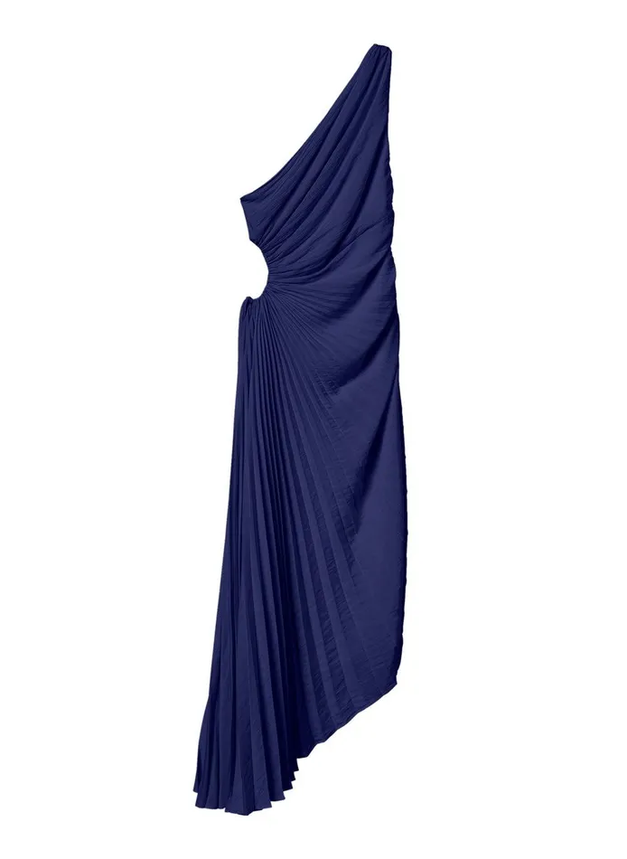 Women Delfina Satin Pleated Dress Riviera ALC Dresses