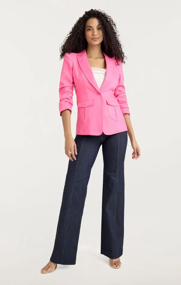 Women Denim Cinq Sept Louisa Blazer Electric Pink