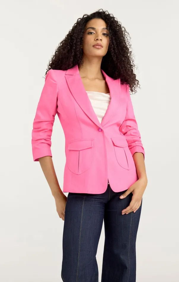 Women Denim Cinq Sept Louisa Blazer Electric Pink